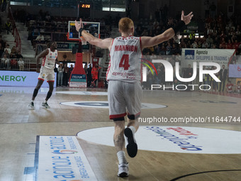 Niccolò Mannion plays for Openjobmetis Varese during the LBA Italy Championship match between Openjobmetis Varese and Bertram Derthona Torto...