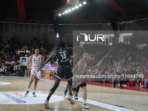 Niccolò Mannion plays for Openjobmetis Varese during the LBA Italy Championship match between Openjobmetis Varese and Bertram Derthona Torto...