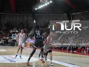 Niccolò Mannion plays for Openjobmetis Varese during the LBA Italy Championship match between Openjobmetis Varese and Bertram Derthona Torto...