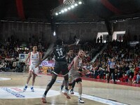 Niccolò Mannion plays for Openjobmetis Varese during the LBA Italy Championship match between Openjobmetis Varese and Bertram Derthona Torto...