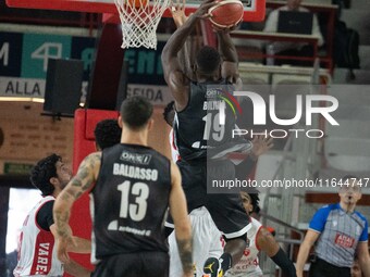 Paul Stephane Lionel Biligha plays for Bertram Derthona Tortona during the LBA Italy Championship match between Openjobmetis Varese and Bert...