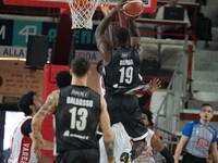 Paul Stephane Lionel Biligha plays for Bertram Derthona Tortona during the LBA Italy Championship match between Openjobmetis Varese and Bert...