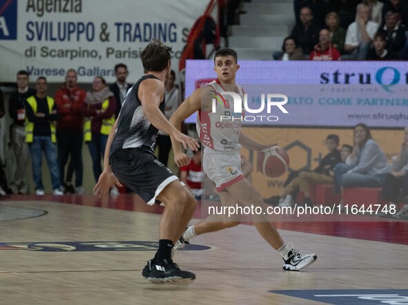 Matteo Librizzi of Openjobmetis Varese plays during the LBA Italy Championship match between Openjobmetis Varese and Bertram Derthona Torton...