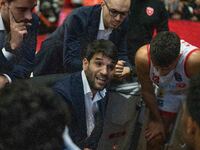 Head Coach Herman Mandole of Openjobmetis Varese is present during the LBA Italy Championship match between Openjobmetis Varese and Bertram...