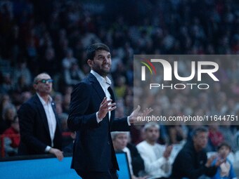 Head Coach Herman Mandole of Openjobmetis Varese is present during the LBA Italy Championship match between Openjobmetis Varese and Bertram...