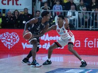 Jaylen Hands of Openjobmetis Varese and Christian Vital of Bertram Derthona Tortona play during the LBA Italy Championship match between Ope...