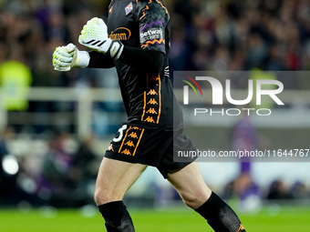 David De Gea of ACF Fiorentina celebrates after Albert Gudmundsson scored second goal during the Serie A Enilive match between ACF Fiorentin...