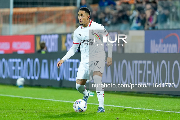 Noah Okafor of AC Milan during the Serie A Enilive match between ACF Fiorentina and AC Milan at Stadio Artemio Franchi on October 06, 2024 i...