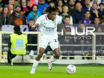 Samuel Chukwueze of AC Milan during the Serie A Enilive match between ACF Fiorentina and AC Milan at Stadio Artemio Franchi on October 06, 2...