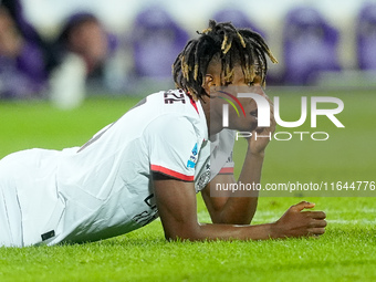 Samuel Chukwueze of AC Milan looks dejected during the Serie A Enilive match between ACF Fiorentina and AC Milan at Stadio Artemio Franchi o...