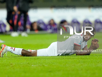 Samuel Chukwueze of AC Milan looks dejected during the Serie A Enilive match between ACF Fiorentina and AC Milan at Stadio Artemio Franchi o...