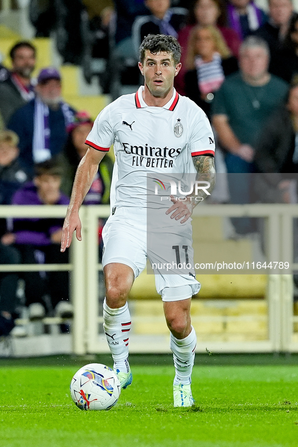 Christian Pulisic of AC Milan during the Serie A Enilive match between ACF Fiorentina and AC Milan at Stadio Artemio Franchi on October 06,...