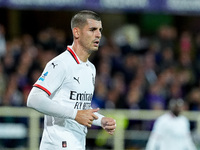 Alvaro Morata of AC Milan looks on during the Serie A Enilive match between ACF Fiorentina and AC Milan at Stadio Artemio Franchi on October...