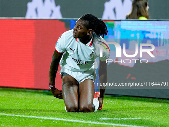 Rafael Leao of AC Milan looks dejected  during the Serie A Enilive match between ACF Fiorentina and AC Milan at Stadio Artemio Franchi on Oc...