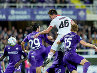 Matteo Gabbia of AC Milan tries to score second goal during the Serie A Enilive match between ACF Fiorentina and AC Milan at Stadio Artemio...