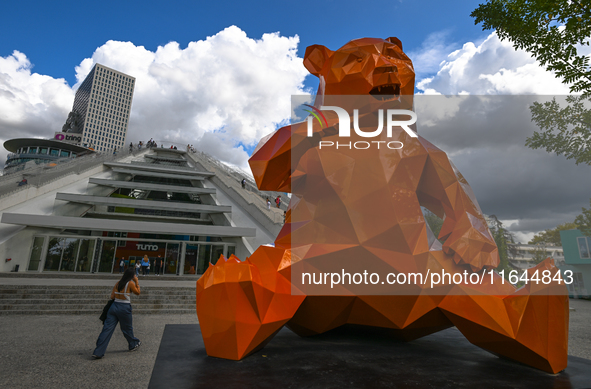 TIRANA, ALBANIA - SEPTEMBER 16:   
View of the Pyramid of Tirana, with the Panda sculpture by Richard Orlinski, seen on September 16, 2024,...