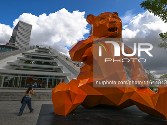 TIRANA, ALBANIA - SEPTEMBER 16:   
View of the Pyramid of Tirana, with the Panda sculpture by Richard Orlinski, seen on September 16, 2024,...