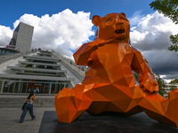 TIRANA, ALBANIA - SEPTEMBER 16:   
View of the Pyramid of Tirana, with the Panda sculpture by Richard Orlinski, seen on September 16, 2024,...