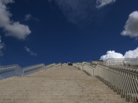 TIRANA, ALBANIA - SEPTEMBER 16:   
View of the stairs at the Pyramid of Tirana, originally built as a museum dedicated to the communist dict...