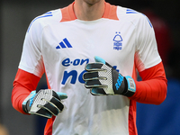 Matz Sels, Nottingham Forest goalkeeper, warms up ahead of kick-off during the Premier League match between Chelsea and Nottingham Forest at...