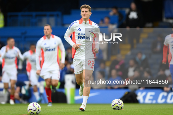 Ryan Yates of Nottingham Forest leads the players out for the pre-match warm-up during the Premier League match between Chelsea and Nottingh...