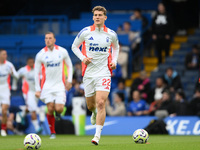 Ryan Yates of Nottingham Forest leads the players out for the pre-match warm-up during the Premier League match between Chelsea and Nottingh...