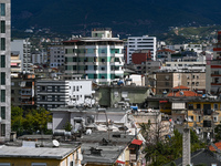 TIRANA, ALBANIA - SEPTEMBER 16:   
View of the typical architecture in the center of Tirana, seen on September 16, 2024, in Tirana, Albania....