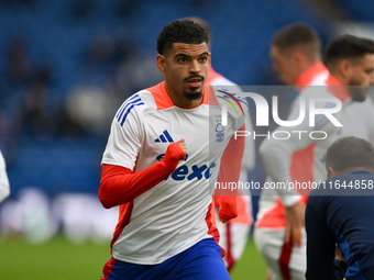 Morgan Gibbs-White of Nottingham Forest participates in the Premier League match between Chelsea and Nottingham Forest at Stamford Bridge in...