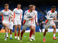 James Ward-Prowse of Nottingham Forest warms up ahead of kick-off during the Premier League match between Chelsea and Nottingham Forest at S...