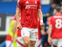 Alex Moreno of Nottingham Forest plays during the Premier League match between Chelsea and Nottingham Forest at Stamford Bridge in London, E...