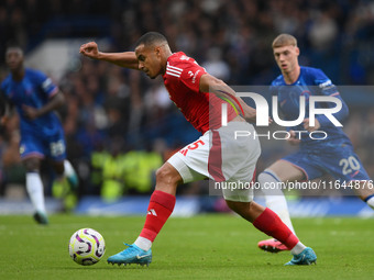 Murillo of Nottingham Forest is in action during the Premier League match between Chelsea and Nottingham Forest at Stamford Bridge in London...