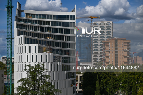 TIRANA, ALBANIA - SEPTEMBER 16:   
View of the new construction sites in the Albanian capital, seen on September 16, 2024, in Tirana, Albani...