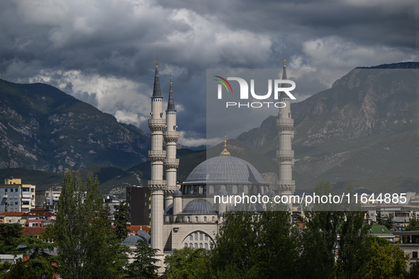 TIRANA, ALBANIA - SEPTEMBER 16:   
View of the Great Mosque of Tirana, also known as Namazgah Mosque, which is currently under construction...