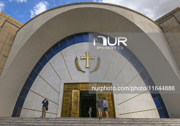 TIRANA, ALBANIA - SEPTEMBER 16:   
View of the facade of the Resurrection of Christ Orthodox Cathedral, seen on September 16, 2024, in Tiran...