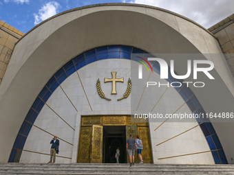 TIRANA, ALBANIA - SEPTEMBER 16:   
View of the facade of the Resurrection of Christ Orthodox Cathedral, seen on September 16, 2024, in Tiran...