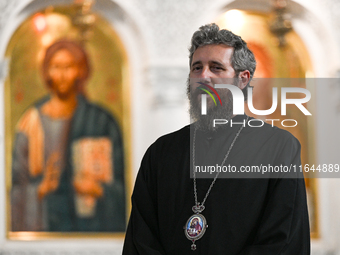 TIRANA, ALBANIA - SEPTEMBER 16:   
Asti, Bishop of Bylis of the Albanian Orthodox Church, speaks inside the Resurrection of Christ Orthodox...