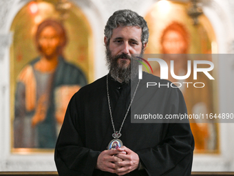 TIRANA, ALBANIA - SEPTEMBER 16:   
Asti, Bishop of Bylis of the Albanian Orthodox Church, speaks inside the Resurrection of Christ Orthodox...