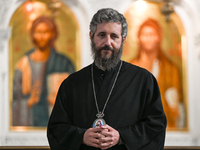 TIRANA, ALBANIA - SEPTEMBER 16:   
Asti, Bishop of Bylis of the Albanian Orthodox Church, speaks inside the Resurrection of Christ Orthodox...