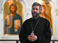 TIRANA, ALBANIA - SEPTEMBER 16:   
Asti, Bishop of Bylis of the Albanian Orthodox Church, speaks inside the Resurrection of Christ Orthodox...