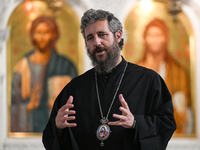 TIRANA, ALBANIA - SEPTEMBER 16:   
Asti, Bishop of Bylis of the Albanian Orthodox Church, speaks inside the Resurrection of Christ Orthodox...