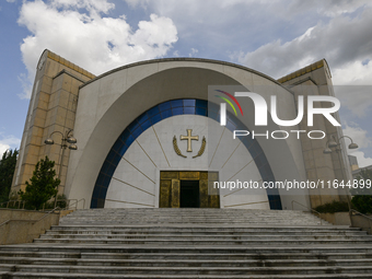 TIRANA, ALBANIA - SEPTEMBER 16:   
View of the facade of the Resurrection of Christ Orthodox Cathedral, seen on September 16, 2024, in Tiran...