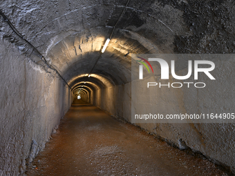 TIRANA, ALBANIA - SEPTEMBER 16:   
The tunel leading to the Bunk'Art Museum, a vast underground bunker built for Enver Hoxha and high-rankin...