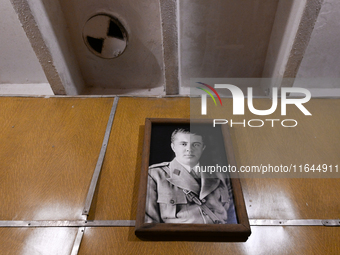 TIRANA, ALBANIA - SEPTEMBER 16:   
View of Enver Hoxha's portrait inside his room inside the Bunk'Art Museum, a vast underground bunker buil...