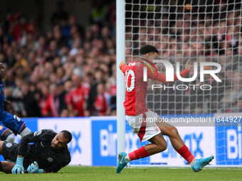 Morgan Gibbs-White of Nottingham Forest celebrates after Chris Wood of Nottingham Forest scores a goal to make it 0-1 during the Premier Lea...