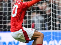 Morgan Gibbs-White of Nottingham Forest celebrates after Chris Wood of Nottingham Forest scores a goal to make it 0-1 during the Premier Lea...