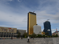 TIRANA, ALBANIA - SEPTEMBER 16:   
View of Skanderbeg Square, seen on September 16, 2024, in Tirana, Albania. (