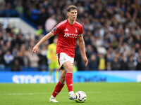 Ryan Yates of Nottingham Forest plays during the Premier League match between Chelsea and Nottingham Forest at Stamford Bridge in London, En...