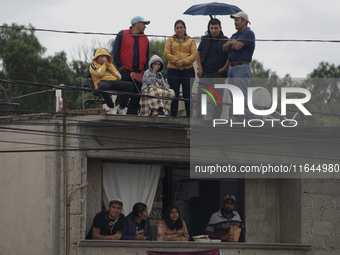 Supporters of Claudia Sheinbaum, President of Mexico, accompany her during the signing of the start of preliminary studies for the construct...