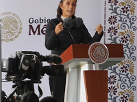 Claudia Sheinbaum, President of Mexico, signs the start of preliminary studies for the construction of the CDMX-Hidalgo-Monterrey Northern T...