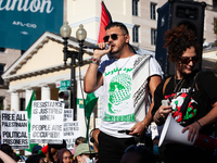 People demand ceasefires in Palestine and Lebanon at the White House in Washington, DC, on October 5, 2024. The protest is one of many world...